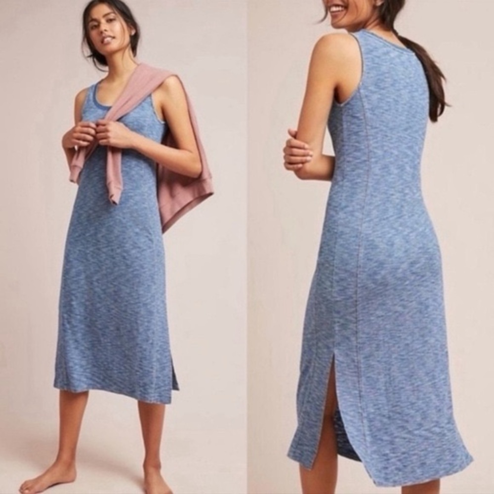 Anthropologie Saturday Sunday size Small Giona Blue Midi Sleeveless Dress
